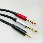 (店+)【YC Sound】1.5米 專業用 編織網 Y線 一分二 6.3轉3.5音源線 立體TRS一分二 兩條 Y型 雙頭 鍍金 混音器 擴大機