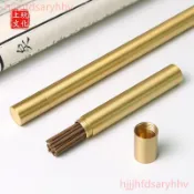 ❤️推薦❤️黃銅香筒 家用線香插 家用便攜線香管 金箍棒銅臥香筒 長款裝香器香桶 便攜線香管
