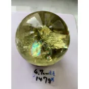 兆鑫生活館-巴西黃水晶球直徑約4.7公分 147g 亮,透,帶彩(贈底座)/辦公室/鎮宅/招財/風水球/玄關/書房/裝飾