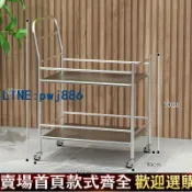 寶島萬象百貨 「激安」不銹鋼推車兩層火鍋店餐廳上菜盤子收納廚房置物架幼兒園移動推車