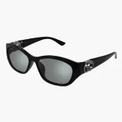 【GUCCI 古馳】水鑽貓眼膠框抗UV太陽眼鏡(GG1826SK-004)