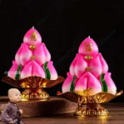 小和尚祝賀做壽星壽桃塔 供佛事貢品寺院福仙生日蠟燭老人大壽家用