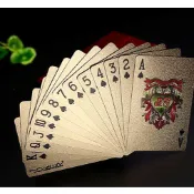 【AB61】撲克牌 金箔銀箔紙牌 歐元美金桌遊德州撲克 防水撲克牌 土豪金撲克牌 變魔術黃金錫箔撲克牌 附發票+台灣出貨