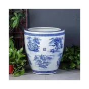 (店+)【破損包賠 ❤️免運】景德镇加高陶瓷鱼缸古法荷花睡莲乌龟水缸庭院大水缸 風水缸 魚陽臺睡蓮 荷花缸