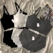 🎀秘密衣櫥🎀韓國東大門 成套內衣褲女 文胸套裝女 【3+3=6件】冰絲內衣套裝少女無痕聚攏無鋼圈文胸罩薄學生美背心