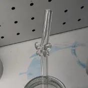✨桃園出货✨精緻蝴蝶結玻璃透明吸管ins高顏值環保飲管咖啡牛奶成人可愛彎頭