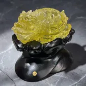 (店+)【尋寶家水晶】【BYDR-41】｜鎮宅守財黃水晶大龍龜｜560G 水晶淨重 × 精緻雕刻 × 附客製木座