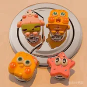 新款派大星馬桶箱按壓器長指甲美甲專用創意衛生間衝水開關輔助器
