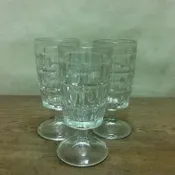 特價 WH9968【四十八號老倉庫】全新 早期 台灣 氣泡 高腳 凸圓 玻璃杯 冰淇淋 楊桃汁 甘蔗汁 250cc 1杯