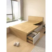 【樂居傢居】✨客製床架✨榻榻米床架 單人收納床架 側抽屜儲物床架 上掀床架 床底收納組閤 雙人床 床箱 多功能闆式床架