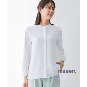 Nissen 柔霧緞面彈力立領襯衫 OL通勤 女裝 抗皺速乾防曬 可機洗 大尺碼