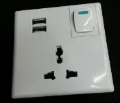 110-220V萬用插座盒 雙USB帶開關  國外機器 USB輸出電壓5V 2A 世界通用國家電器:台灣大陸日本韓國等