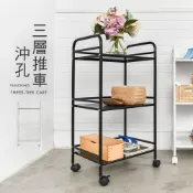 dayneeds 移動式三層烤漆鐵板推車(烤漆白 黑)可移動 推車 收納車 置物推車 收納架 鐵架 置物架