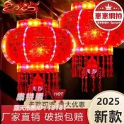 樂拼購🔥走馬燈籠2025春節七彩led水晶電動旋轉過年紅燈籠大門口陽臺壹對