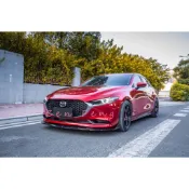 涔峰ＣＦ☆(亮黑)19年 MAZDA3 馬自達3 四代 4代目 專用 三段式 前下巴 前鏟 前唇 防刮 定風翼 前下