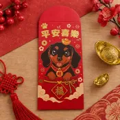 【臘腸狗燙金紅包袋】狗狗燙金紅包袋 | 春節紅包袋 | 寵物紅包袋