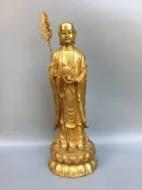 協貿國際日用品生活12館 藏傳老銅鎏金佛純銅地藏王菩薩佛像佛祖風水擺件居家佛堂用品收藏