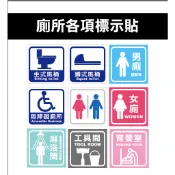 廁所標誌、洗手間、男女廁、無障礙廁所、育嬰室、淋浴間、工具間、告示貼紙、店家專用、開店必備