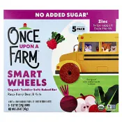 【iHerb】Once Upon A Farm, Smart Wheels，有機幼兒軟烤營養棒，樹莓甜菜和羽衣甘藍味，5 根，每根 0.67 盎司（19 克）