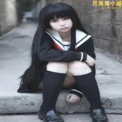 側開關少女變裝JK偽娘東襟黑大佬學生班裝一本水手服演出地獄制服