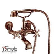 【Formula】美式復古 壁出式 雙把手淋浴龍頭組 焦糖銅《不含安裝》