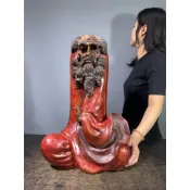 【阿一藝品】早期廣東 石灣陶【達摩】達摩祖師 名師手製 有落款 值得收藏 居家裝飾 石灣公仔 石灣陶藝 K29