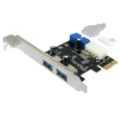 玉山最低比價網 [6大陸直購] PCIE 擴充卡 PCI-E Express X1 轉 USB-A 3.0 雙串口擴展卡 19轉前置面板 4Pin供電 E001V402