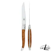 Forge de Laguiole 頂級手工石楠木牛排雙刀禮盒組-亮面