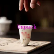 功夫茶具 聞香杯 玉泥白瓷 手繪玉蘭花 釉下彩 高款單杯