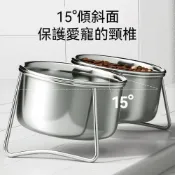 (店+)全新狗盆狗碗食盆寵物用品不鏽鋼雙碗狗飯碗增高架飯盆貓碗防打翻