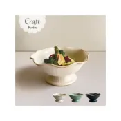 (店+)日本製 瀨戶燒 Craft 荷葉邊高台缽 甜點碗 冰淇淋碗 剉冰碗 水果碗 甜品碗 甜點缽 涼菜缽