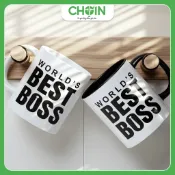 WORLD'S BEST BOSS 陶瓷杯,BOSS 男女有意義的禮物,辦公用簡單精緻的設計