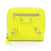 【DOKODEMO】【二手】BALENCIAGA世家 (Balenciaga) 圓形錢包 CLASSIC BILLFOLD ZIP Classic 310699 霓虹黃皮革經典對折錢包 女士二手 A