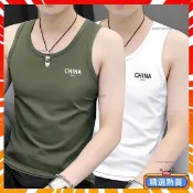  🔥臺灣熱銷🔥男士背心新款時尚套頭顯瘦圓領修身背心運動汗衫潮流百搭背心男排汗衣 透氣衣 運動衣 運動短袖 運動短T