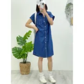 森系牛仔洋裝 #4082-1601☑️牛仔面料 渡假休閒風☑️微寬鬆版型 百搭不挑人☑️一件套上就可以出門 2側沒口袋噢