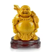 【開運方程式】檜木財神彌勒佛木雕擺件風水陽宅補財庫(開運擺飾 陽宅風水 /入厝禮)