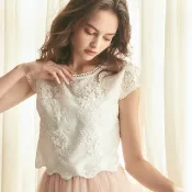 Agnes愛格妮絲典雅立體刺繡貼花上衣