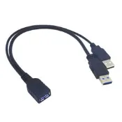 CY 雙USB 3.0延長線 雙A公對A母 公對母轉接數據線帶輔助供電USB