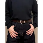 (店+)樂多小舖 美拉德棕色腰帶男款新款秋冬搭配牛仔褲皮帶男生潮年輕人褲帶