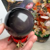 前後帶眼 天然彩曜球 64號289公克 直徑6.1公分♥️送禮收藏 黑曜球 彩曜球 彩虹黑曜石 A1471