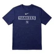 (店+)【NIKE 耐吉】3Z3B7NMKU-NYY Nike × MLB 聯名款 紐約洋基隊 透氣簡約百搭洋氣 圓領套頭 短袖T恤 藏藍色 青少年