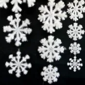 協貿國際日用品生活6館 店鋪櫥窗裝飾仿真冰假雪花片天花板掛飾立體白泡沫端午節舞臺表演
