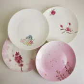 冬花骨瓷點心盤四入組 生日禮物 聖誕交換禮物