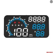 抬頭顯示器,5.5 英寸通用 GPS 抬頭顯示器,帶顯示速度、高度、駕駛時間、日期、時鐘等藍色和白色