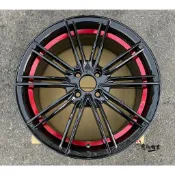 全新鋁圈 代號124 EA 17吋 4孔100 亮黑底+內滾紅圈 FIT VIOS FIESTA SWIFT YARIS