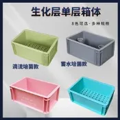 【台灣現貨】魚缸魚池周轉箱過濾箱裸箱配件循環瀑布滴流出水單層分離打孔