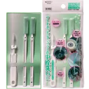 夯品》日本Mameita－保溫瓶蓋清潔刷具3入組(細孔刷) 日本製 KB-603／瓶栓間隙保溫瓶細縫刷