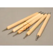 ◆SOFIAの樂園◆ 雕塑陶藝工具 雙頭不銹鋼針珠筆 鐵珠筆 壓線筆-5支組