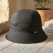 【HOTAI購】【PAUL SMITH】標誌性彩條點綴滌綸暗影條紋漁夫帽(黑)