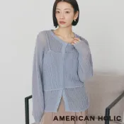 AMERICAN HOLIC 【SET ITEM】寬鬆針織開襟衫+針織吊帶背心(0H001113600)